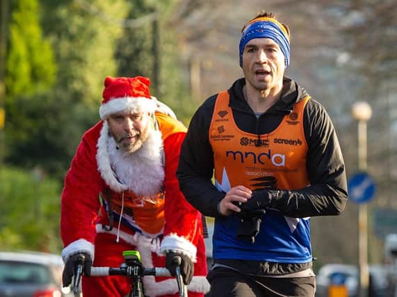 Leeds Rhinos legend Kevin Sinfield has completed his seventh and final marathon in seven days for his friend Rob Burrow and the Motor Neurone Disease (MND) Association.