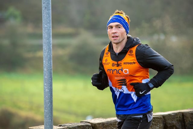 Sinfield had set an initial goal of £77,777. It passed the £500,000 mark on Saturday as he was greeted by Burrow and his family as he finished his fifth marathon.