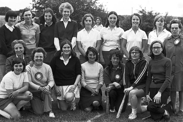 A rounders match, part of the sports day at Hindley Grammar School in 1974.