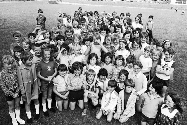 Pupils at Woodfold Primary School at their annual sports day, in 1974.