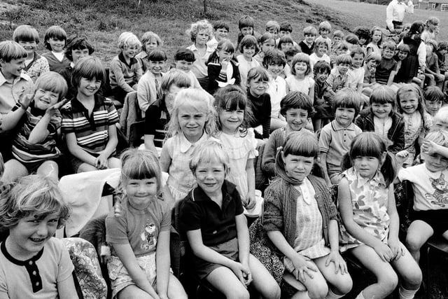 Pupils at their sports day at Orrell St James' Primary School in 1974