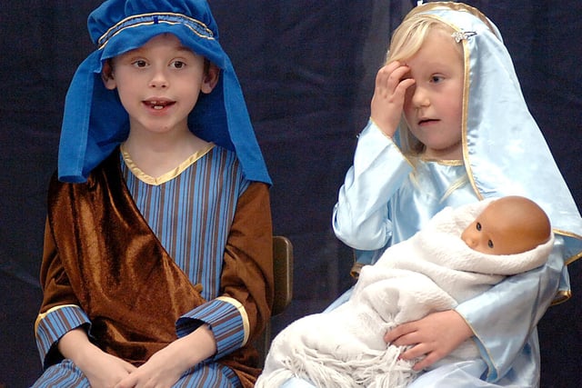 Mary and Joseph in 'A Present for the baby' at Rooks Nest J+I school in 2007.