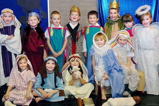 The main cast of Martin Frobisher school's nativity play in Deceber 2008.