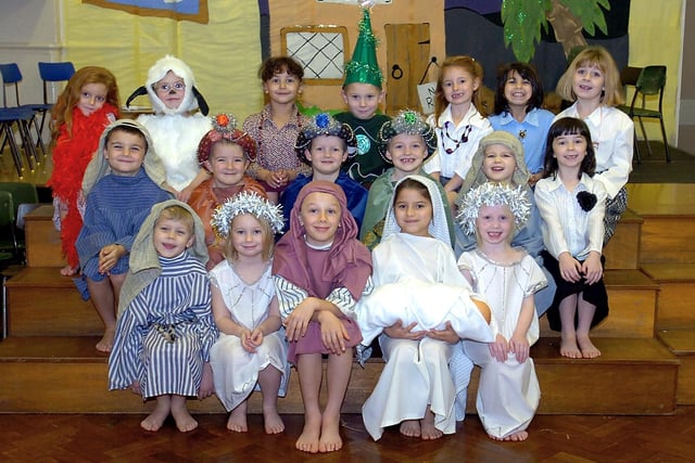 The cast of Netherton J+I school's nativity play, 2006.