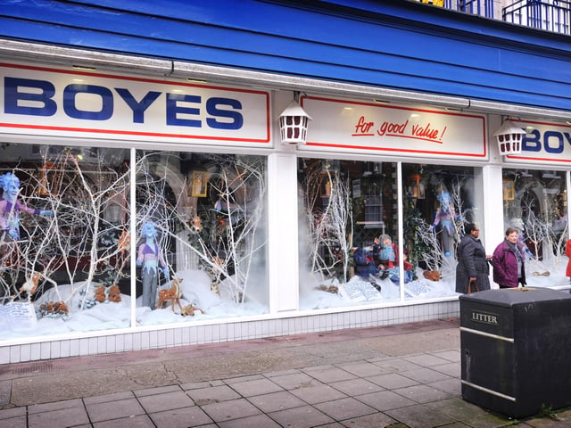 A winter wonderland was created for the window in 2014.
