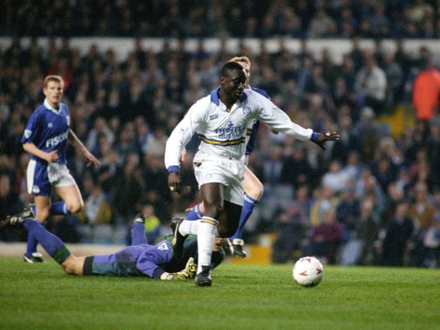 Tony Yeboah scored a hat-trick against Ipswich Town at Elland Road in April 1995.