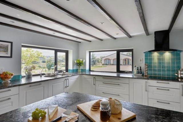 Modern kitchen with beautiful views.