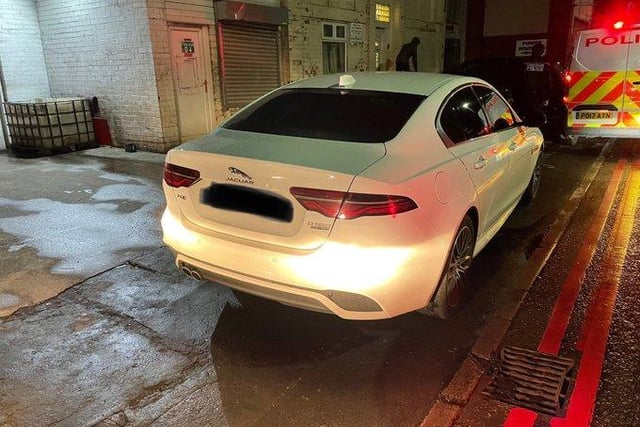 This rather nice Jaguar was stolen from the @MerseyPolice
 area and given a new identity by ‘cloning’ another vehicle. It was located in Blackburn by #HO44 and the occupants arrested for a multitude of offences. A weapon was found ready for use by the driver’s side