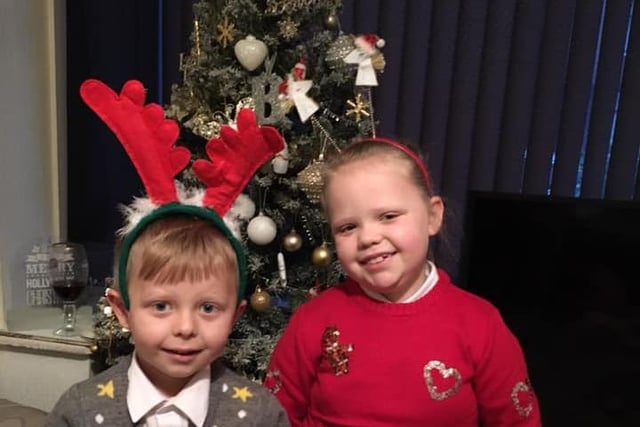 Kole, five, and Brooke, seven, Thames primary academy.