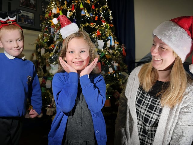Joseph and Layla with teacher Gemma Wheelen.