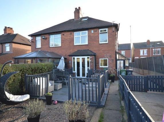 This two bedroom semi detached home sits on Haigh Road. To the rear of the property, there is a larger than average lawned garden area with decked patio. There is also a home office building at the bottom of the garden. It is on the market for £250,000 with Manning Stainton.
