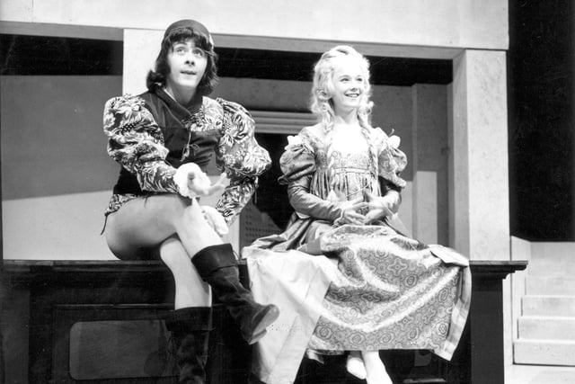 Richard Beckinsale and Natasha Pyne on stage in February 1972. The pair were starring in a production of Romeo and Juliet.