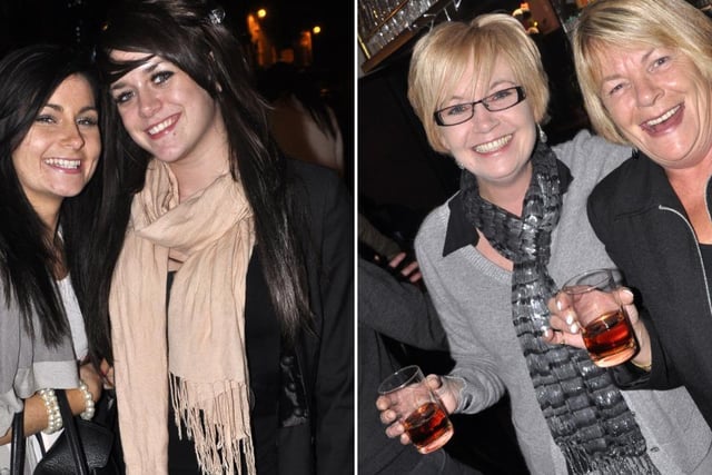 LEFT: Jemma and Lydia in Malton in 2009; RIGHT: Julie and Carol in The Green Man, Malton, in 2009.