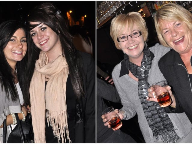 LEFT: Jemma and Lydia in Malton in 2009; RIGHT: Julie and Carol in The Green Man, Malton, in 2009.