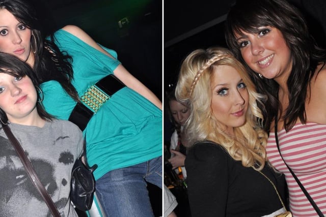 LEFT: Ashley and Nikki in Mansion, in 2009; RIGHT: Georgina and Stacy in Mansion, in 2009.