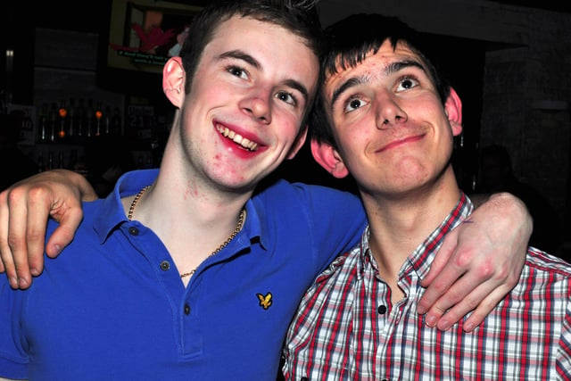 Gareth and Matthew up for their night out, in 2010.