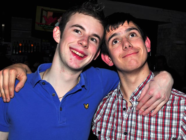 Gareth and Matthew up for their night out, in 2010.
