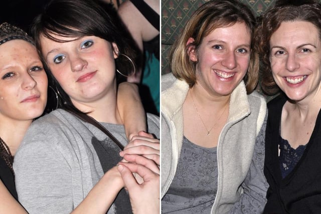 LEFT: Stacey and Ashley in 2009; RIGHT: Helen and Jenny in The Green Man, Malton, in 2009.