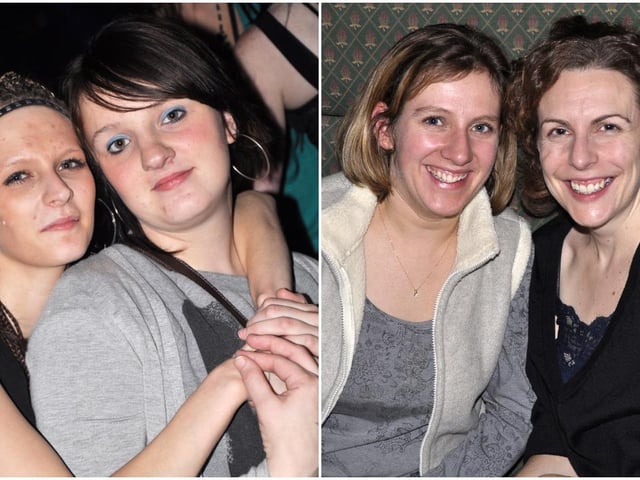 LEFT: Stacey and Ashley in 2009; RIGHT: Helen and Jenny in The Green Man, Malton, in 2009.