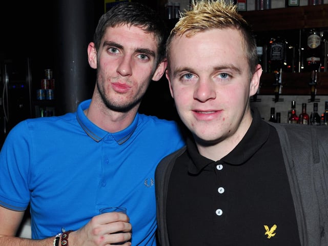 Phil and Dan grab a drink in Blue Lounge, in 2010.