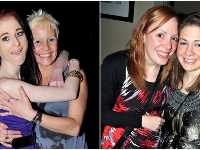 LEFT: Serina and Laura, in 2010; RIGHT: Jenny and Katie, in 2010.