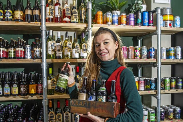 Pictured, award-winning baker Sophie Wood, who has diversified during lockdown to open Banner Hops, a specialist bottle shop in Sheffield. Photo credit: Tony Johnson/ JPIMediaResell