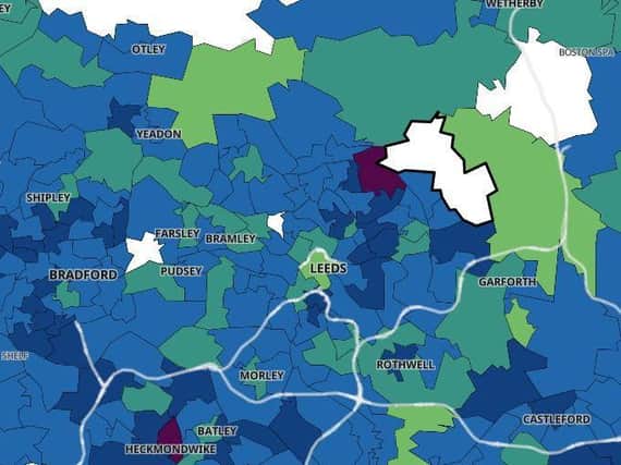 More areas in Leeds have fallen into the lower 'green' level of infection rate (Image: Gov.UK)