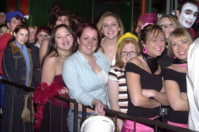 Colourful queues for clubs and pubs in 2003.