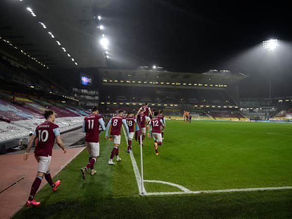 Burnley take to the field ahead of kick off at Turf Moor