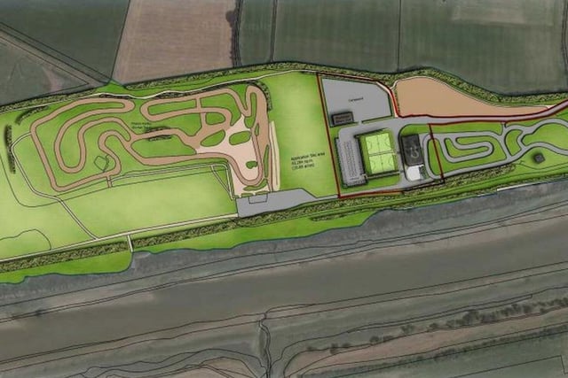 The proposed masterplan of the new Trax Motorsport education, training and leisure hub on the banks of the River Ribble in Preston. Pic: Trax Motorsport Ltd / De Pol Associate