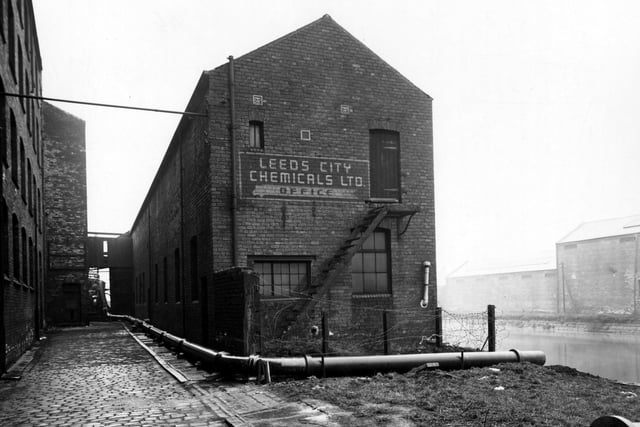 January 1950. The office of Leeds City Chemicals Ltd. by River Aire at Cross Green.