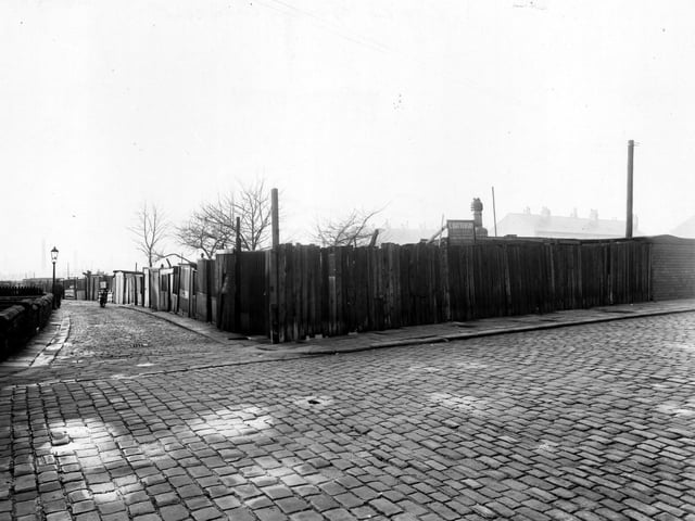 A view looking south-west down Back Cross Green Crescent from Fewston Avenue in November 1950.
