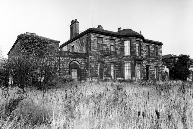 November 1950. The back view of Knowsthorpe House gives a good idea of the symmetry of the two geometric wings and overall grandeur of this beautiful old Georgian  building.