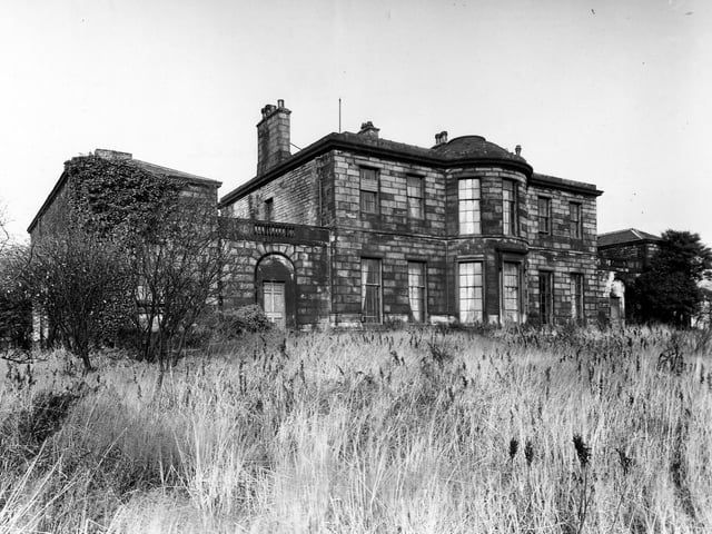 The back view of Knowsthorpe House gives a good idea of the symmetry of the two geometric wings and overall grandeur of this beautiful old Georgian building. Pictured in November 1950.