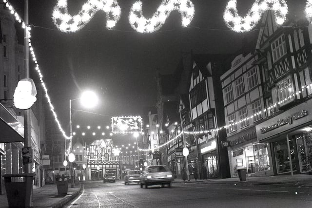 RETRO 1980s - Christmas lights shine bright in Wigan town centre