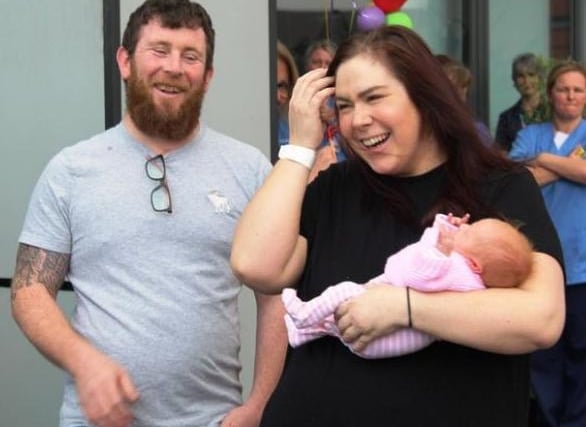 Kathrine Dawson, 36, who spent eight days on a ventilator battling for her life after contracting Covid, and little Ruby, who was one of the world’s youngest Covid-19 patients, were cheered and applauded by the hero medics who successfully fought “tirelessly” to help them survive at Blackpool Vic.