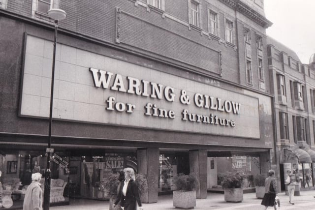 The Waring & Gillow store on Lands Lane and Albion Place which closed in the summer of 1985.