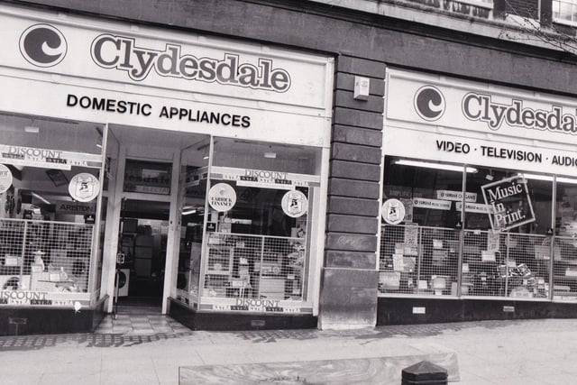 There was a huge stock of electrical goods on offer to the public at Clydesdale when it opened on The Headrow in November 1983.