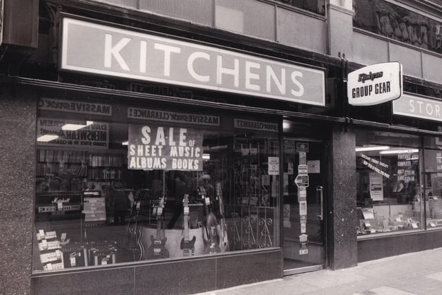 Music specialists R. S Kitchen boasted more than 100 years of experience. Pictured in July 1983  is the modernised and extended premises of their Queen Victoria Street store,