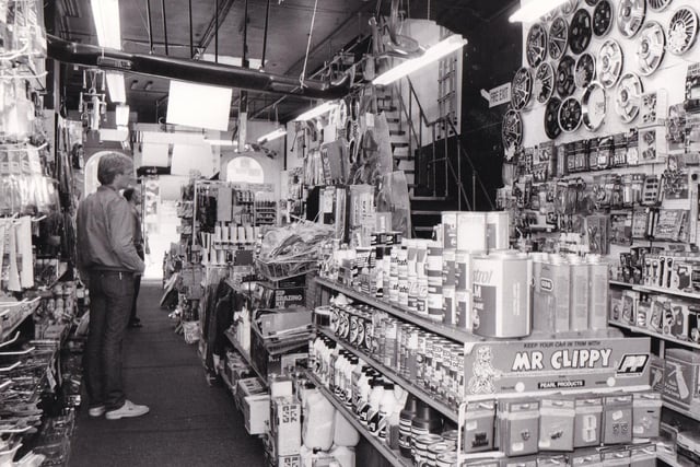 Carstuff  - pictured in July 1983 - boasted more than 5,000 separate items in stock. You could find it on Boar Lane between C&A and the Bond Street Shopping Centre.