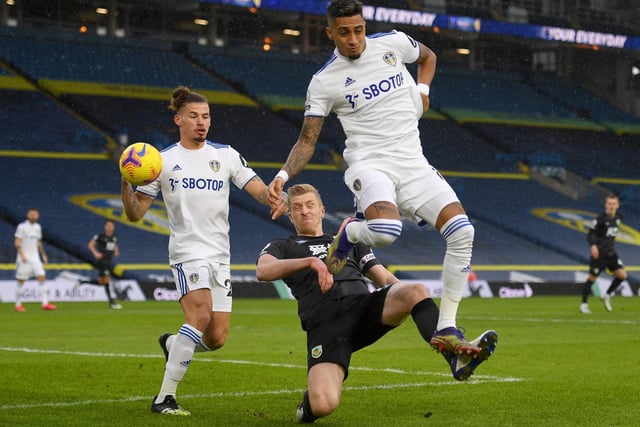 7 - Leeds' most dangerous player in the first half. Struggled to make an impact or the right decisions when Burnley began to get on top. Showed frustration when not found by team-mates and when subbed. Photo by Oli Scarff - Pool/Getty Images.