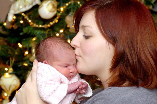 Jemma Sheldon from Altofts, with her Christmas baby Ava.