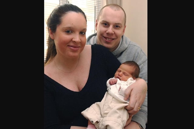 New Year Baby from South Kirkby - Lucy Richardson with parents Shona and David Richardson.