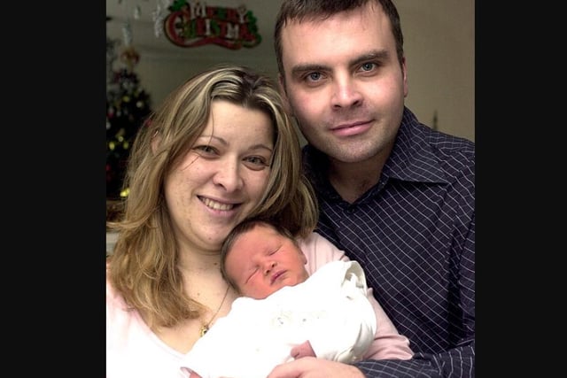 New Year's Day baby Olivier Roger Kappes from Altofts. Picture shows Olivier with his mother Karine Furnon and his father Jonathan Kappes.
