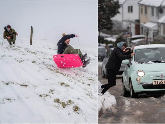Snow has fallen in Yorkshire and Leeds. Photos: Tom Maddick/SWNS