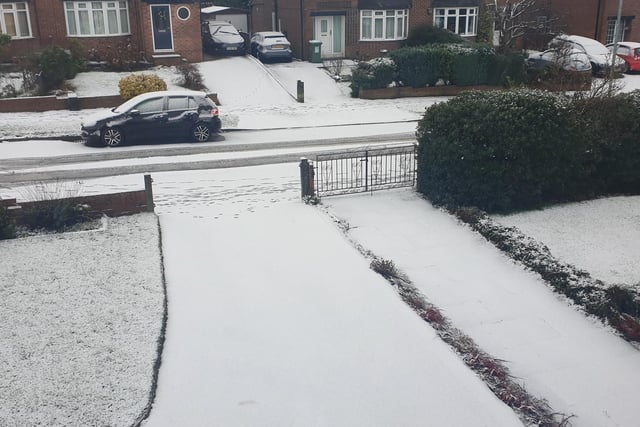 These  were the scenes in Cookridge, north Leeds, after a decent blanket of snow fell