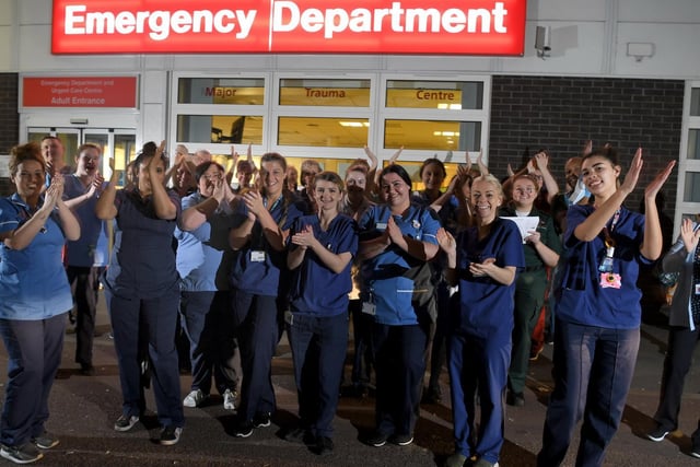 Staff at Royal Preston Hospital overwhelmed by the response from the public and join in with the clap for carers