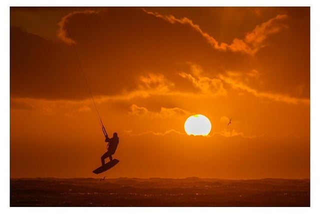 Kite-surfers off the Fylde coast