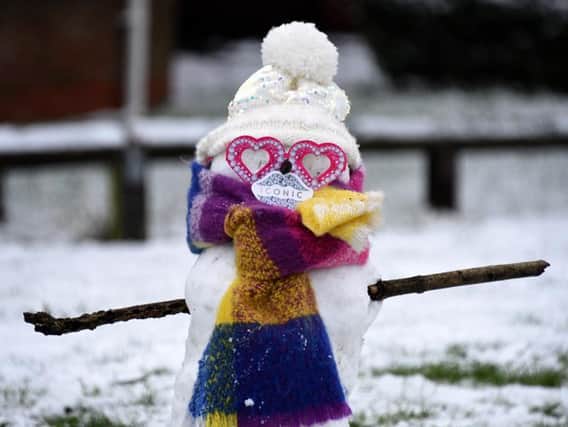An 'iconic' snow-girl in Buckshaw Village