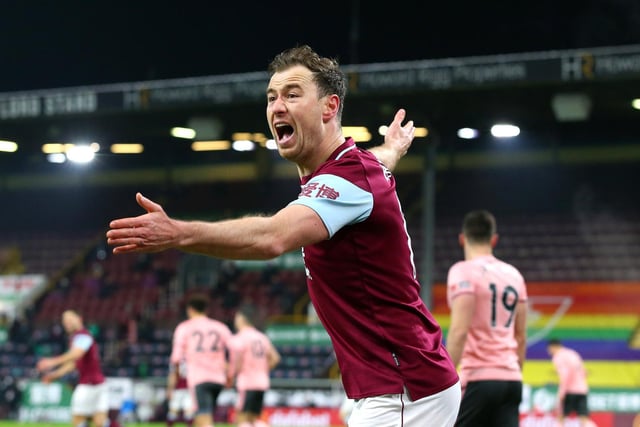 Ashley Barnes of Burnley reacts during the Premier League match between Burnley and Sheffield United at Turf Moor on December 29, 2020 in Burnley, England.